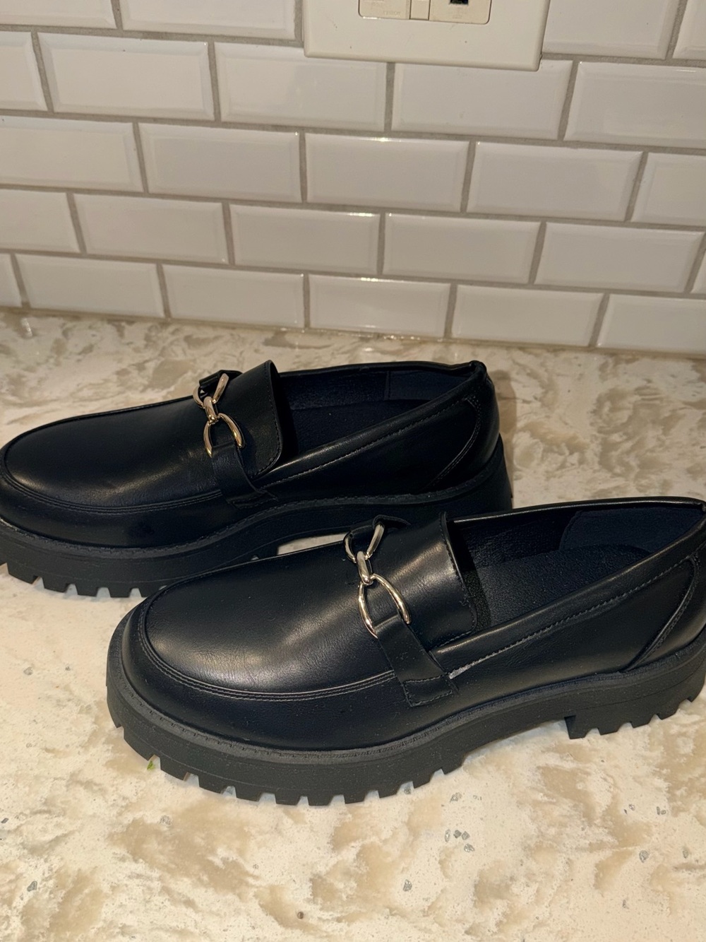 Black Loafers Like New - Size 9